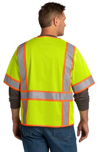 CSV106 CornerStone® ANSI 107 Class 3 Surveyor Mesh Zippered Two-Tone Short Sleeve Vest - Jay's Uniform