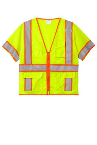 CSV106 CornerStone® ANSI 107 Class 3 Surveyor Mesh Zippered Two-Tone Short Sleeve Vest - Jay's Uniform