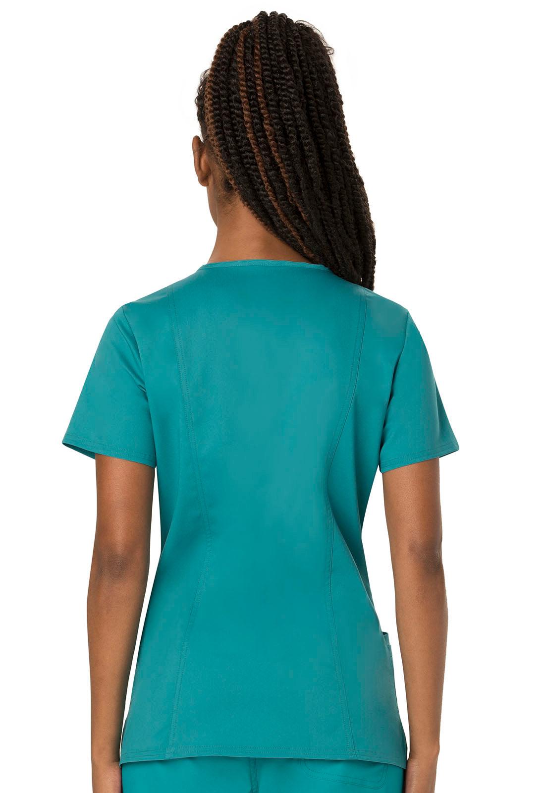 Female V-Neck Top W/ Embroidered Logo (Medical Asst Program) - Jay's Uniform