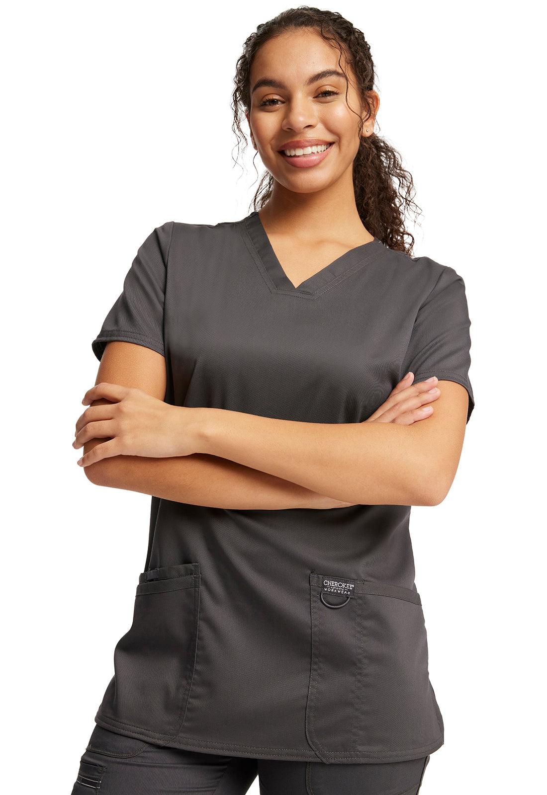 Female V-Neck Top W/ Embroidered Logo (Radiography Program) - Jay's Uniform