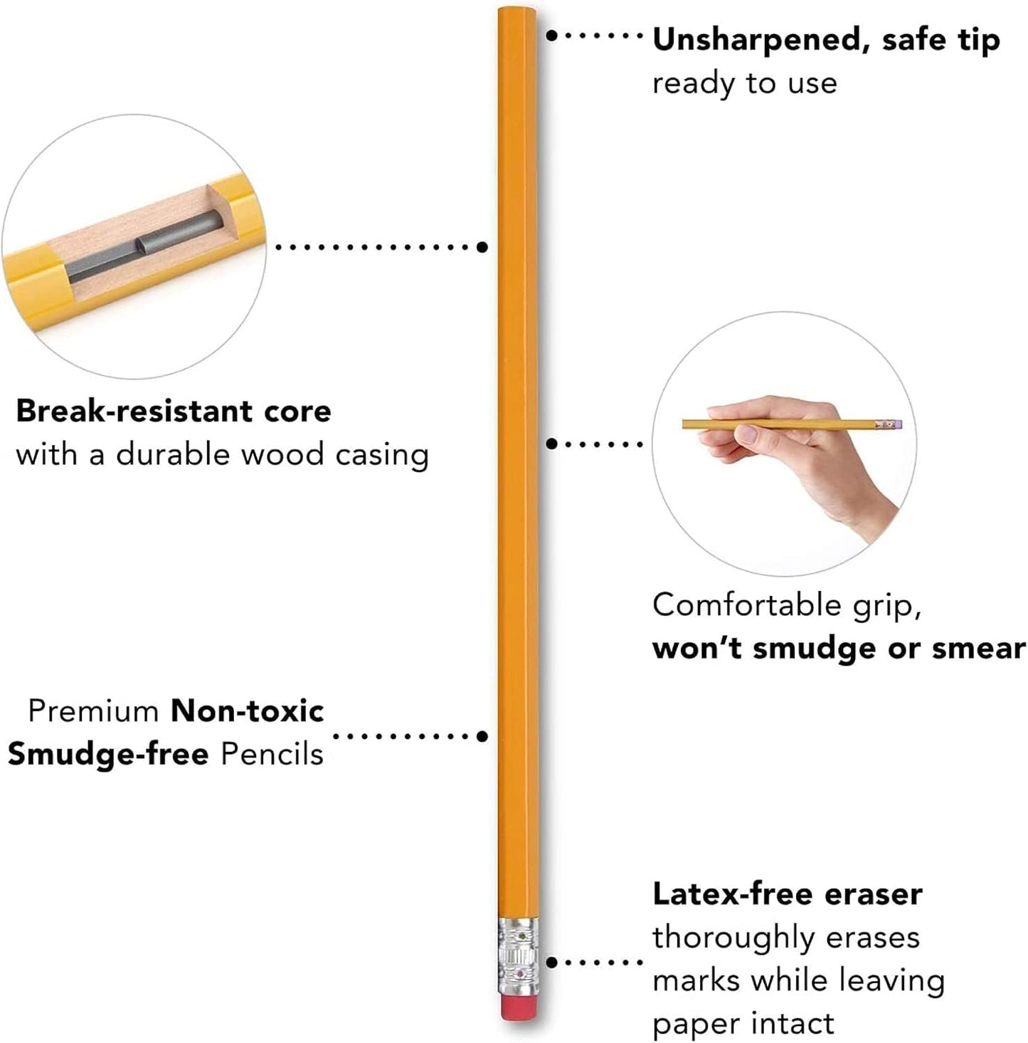 Trail maker #2 Pencils Unsharpened,for School, Office Supplies #2 HB Pencils