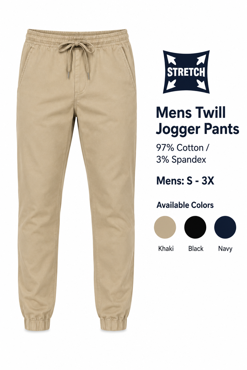 Mens Twill Jogger Pants
