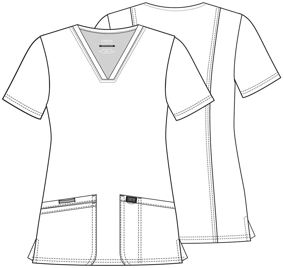 Female V-Neck Top W/ Embroidered Logo (RN Program) - Jay's Uniform