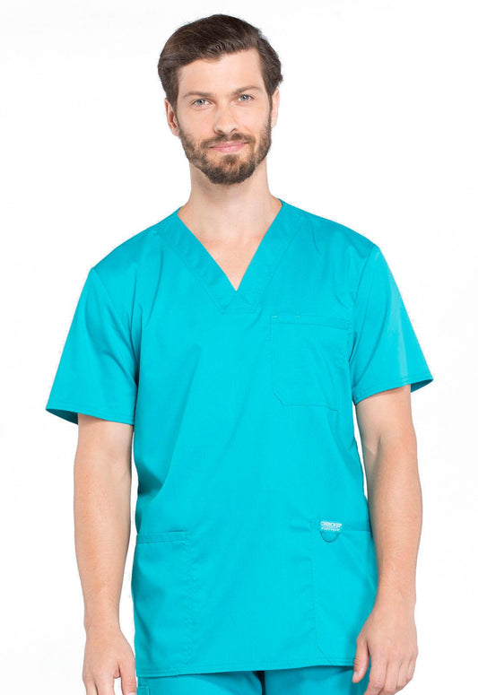 Male V-Neck Top W/ Embroidered Logo (Medical Asst. Program) - Jay's Uniform