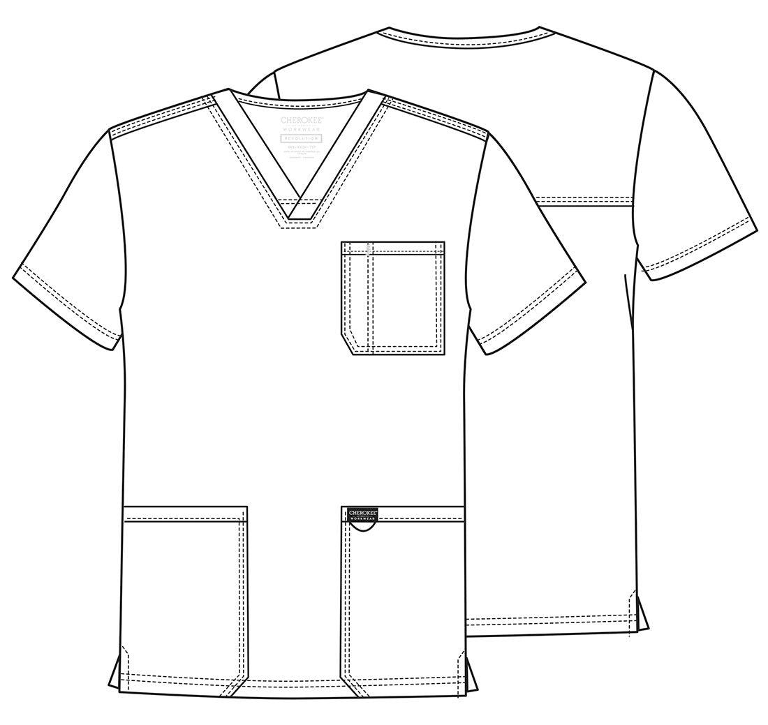 Male V-Neck Top W/ Embroidered Logo (Medical Asst. Program) - Jay's Uniform